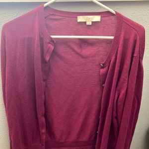Ann Taylor Loft Dark Pink Cardigan Sz XL